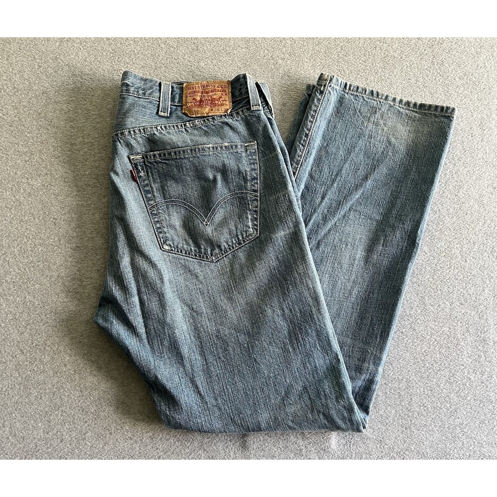 Levi's 501 Jeans Men's 38x32 Blue Button Fly Straight Leg‎ Vintage Denim Y2K